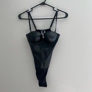 Faux Leather Bodysuit